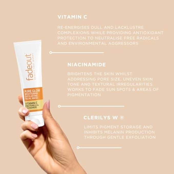 FADE OUT PURE GLOW BRIGHTENING EXFOLIATING FACIAL WASH WITH VITAMIN C, PINK POMELO AND NIACINAMIDE - Image 3